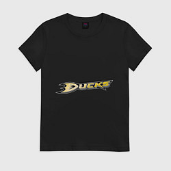 Футболка хлопковая женская Anaheim Ducks: Selanne, цвет: черный