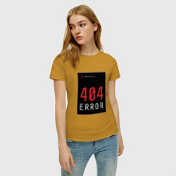 Футболка хлопковая женская 404 Error, цвет: горчичный — фото 2