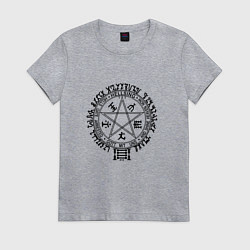 Футболка хлопковая женская Hellsing Pentagram, цвет: меланж