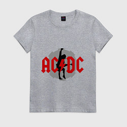 Футболка хлопковая женская AC/DC: Angus Young, цвет: меланж