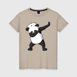 Футболка хлопковая женская Panda dab, цвет: миндальный