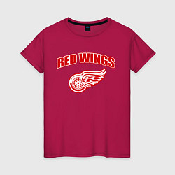 Футболка хлопковая женская Detroit Red Wings, цвет: маджента
