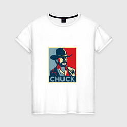 Футболка хлопковая женская Chuck Poster, цвет: белый