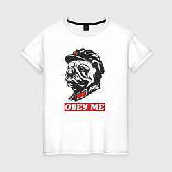 Футболка хлопковая женская Obey me. Подчиняйся мне!, цвет: белый