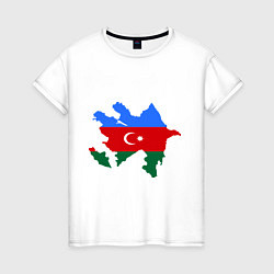Футболка хлопковая женская Azerbaijan map, цвет: белый