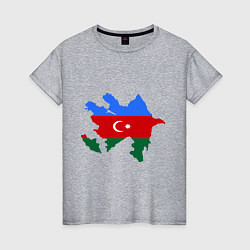 Футболка хлопковая женская Azerbaijan map, цвет: меланж