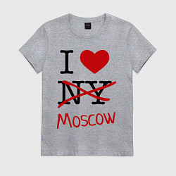 Футболка хлопковая женская I love Moscow, цвет: меланж