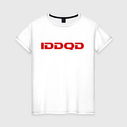 Футболка хлопковая женская IDDQD Doom, цвет: белый