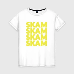 Футболка хлопковая женская Skam Skam, цвет: белый