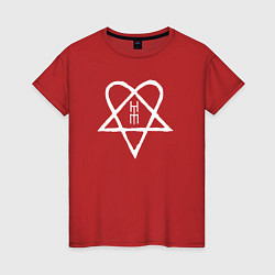 Футболка хлопковая женская HIM: Heartagram, цвет: красный