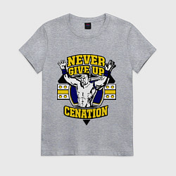 Футболка хлопковая женская Never Give Up: Cenation, цвет: меланж