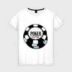 Футболка хлопковая женская Poker, цвет: белый