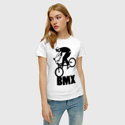 Футболка хлопковая женская BMX 3, цвет: белый — фото 2