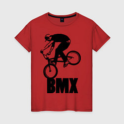 Футболка хлопковая женская BMX 3, цвет: красный