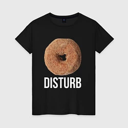 Футболка хлопковая женская Disturb Donut, цвет: черный