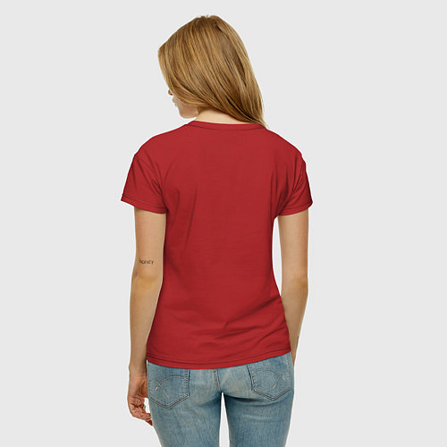 Женская футболка Череп с бокалом / Красный – фото 4