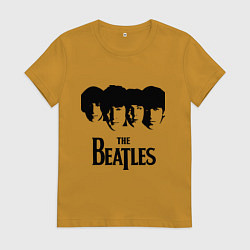 Футболка хлопковая женская The Beatles: Faces, цвет: горчичный