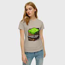 Футболка хлопковая женская Minecraft: Pocket Edition, цвет: миндальный — фото 2