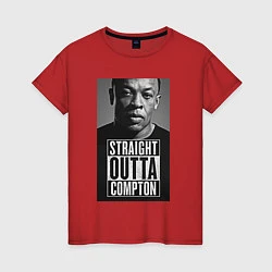 Футболка хлопковая женская Dr. Dre: Straight Outta, цвет: красный