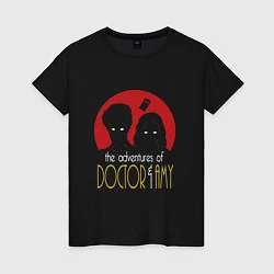 Футболка хлопковая женская Doctor & Amy, цвет: черный