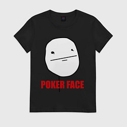 Футболка хлопковая женская Poker Face, цвет: черный