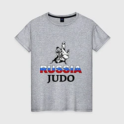 Футболка хлопковая женская Russia judo, цвет: меланж