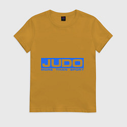 Футболка хлопковая женская Judo: More than sport, цвет: горчичный