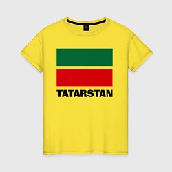 Футболка хлопковая женская Флаг Татарстана, цвет: желтый