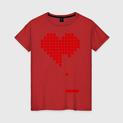 Футболка хлопковая женская Heart tetris, цвет: красный