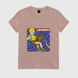 Футболка хлопковая женская The Offspring: Americana, цвет: пыльно-розовый
