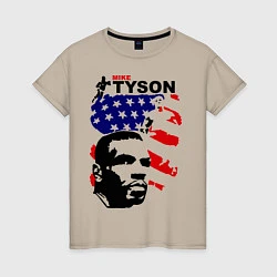 Футболка хлопковая женская Mike Tyson: USA Boxing, цвет: миндальный