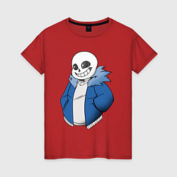 Футболка хлопковая женская Sans, цвет: красный