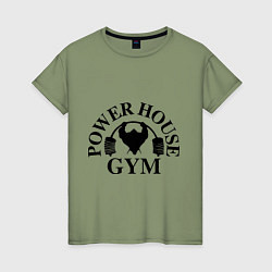 Футболка хлопковая женская Power House Gym, цвет: авокадо