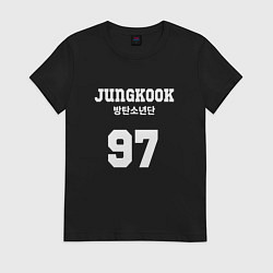 Футболка хлопковая женская Jungkook 97, цвет: черный