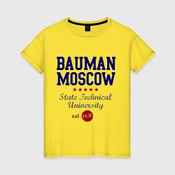Футболка хлопковая женская Bauman STU, цвет: желтый