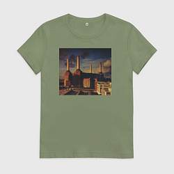 Футболка хлопковая женская Pink Floyd: Animals, цвет: авокадо