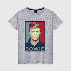 Футболка хлопковая женская Bowie Poster, цвет: меланж
