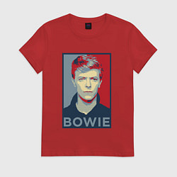 Футболка хлопковая женская Bowie Poster, цвет: красный