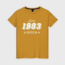 Футболка хлопковая женская Limited Edition 1983, цвет: горчичный