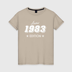 Футболка хлопковая женская Limited Edition 1983, цвет: миндальный