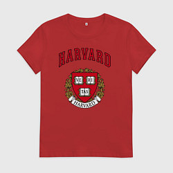 Футболка хлопковая женская Harvard university, цвет: красный