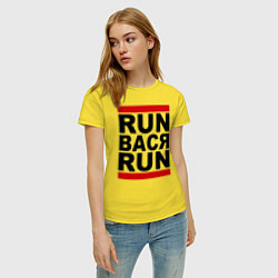 Футболка хлопковая женская Run Вася Run, цвет: желтый — фото 2
