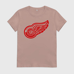 Футболка хлопковая женская Detroit Red Wings: Pavel Datsyuk, цвет: пыльно-розовый