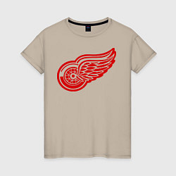 Футболка хлопковая женская Detroit Red Wings: Pavel Datsyuk, цвет: миндальный