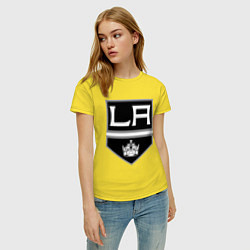 Футболка хлопковая женская Los Angeles Kings, цвет: желтый — фото 2