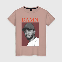 Футболка хлопковая женская Kendrick Lamar: DAMN, цвет: пыльно-розовый