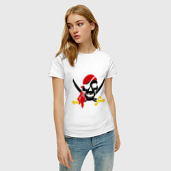 Футболка хлопковая женская Пиратская футболка, цвет: белый — фото 2