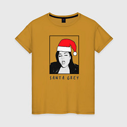 Футболка хлопковая женская Sasha Grey Santa, цвет: горчичный