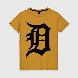 Футболка хлопковая женская Detroit Tigers, цвет: горчичный