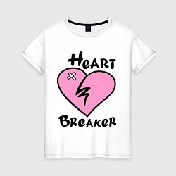 Футболка хлопковая женская Heart beaker, цвет: белый